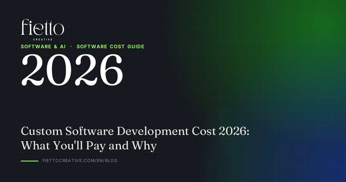 Custom Software Development Cost 2026: What You'll Pay and Why