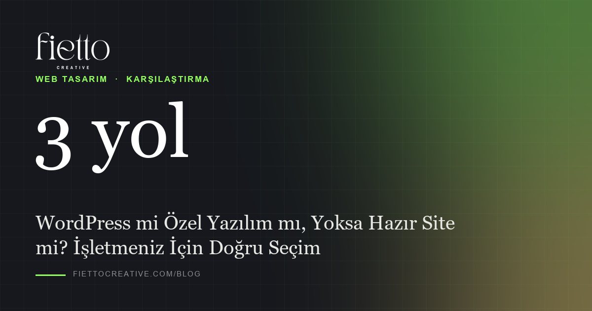 WordPress mi Özel Yazılım mı, Yoksa Hazır Site mi? İşletmeniz İçin Doğru Seçim